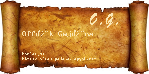 Offák Gajána névjegykártya